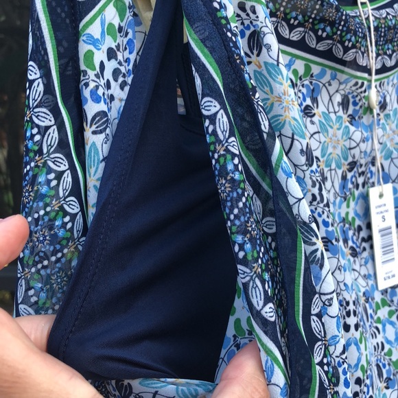 MAX STUDIO Batwing kimono floral scarf print  top size S - Picture 5 of 13